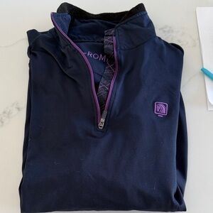 Navy and Purple Quarter-Zip Pullover